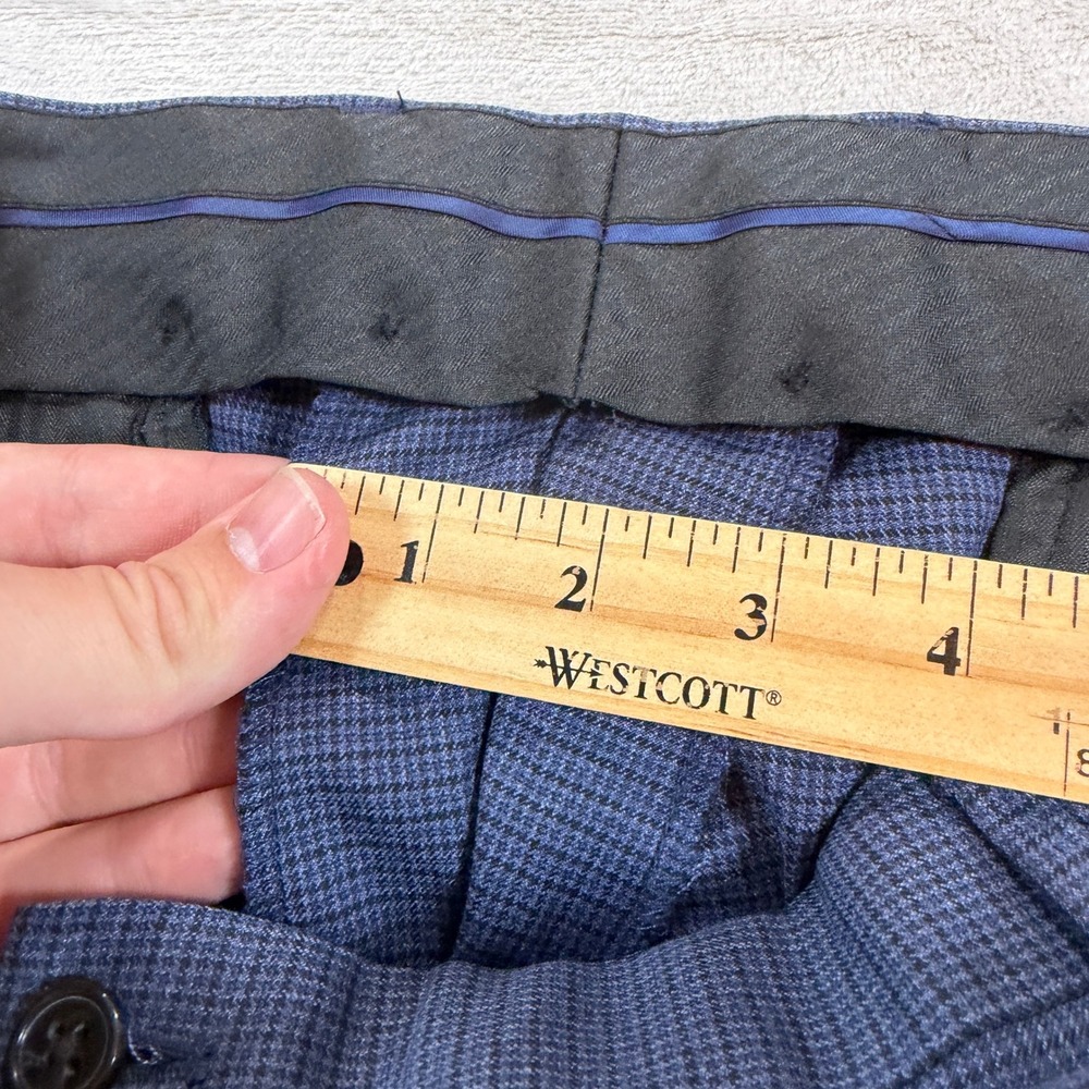 Lauren Ralph Lauren Mens 34x32 Blue Check Dress Pants Stretch Trousers Casual - Picture 9 of 13